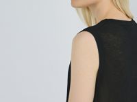 Прозрачный вязаный жилет, Черный