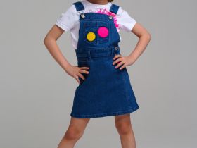 Сарафан текстильный джинсовый для девочек