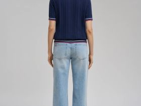 Джемпер-поло прямого кроя из хлопка