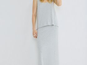 Вязаная майка с кашемиром, Серый