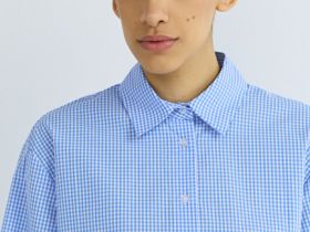 Рубашка в клетку виши, Голубой