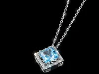 Подвеска из белого золота с топазом э4771пд05220417