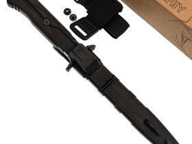 Тактический нож Mr.Blade Leshiy serrated blackwash, сталь AUS-8, рукоять Black Elastron