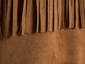 Куртка из искусственной замши с бахромой для девочек, Оранжевый