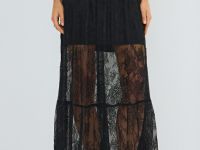 Юбка макси из кружева, Черный