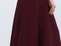 Юбка миди А-силуэта, Фиолетовый