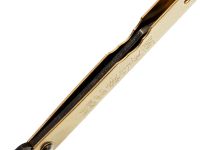 Нож складной Higonokami, 80 мм, сталь AoGami 3 слоя, рукоять латунь, золотистый