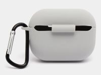 Чехол Protective Case для AirPods Pro 2 силиконовый с карабином (серый)
