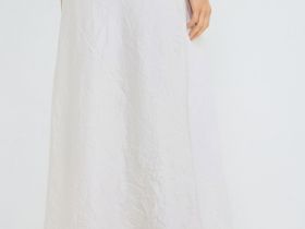 Атласная юбка из жатой ткани, Бежевый