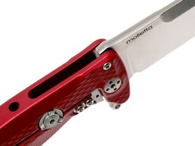 Нож складной LionSteel SR22A RS Mini, сталь Uddeholm Sleipner® Satin Finish, рукоять алюминий (Solid®), красный