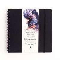 Скетчбук для акварели "White Swan", Fin, 200 г/м2, 21х21 см, 30 л, черный