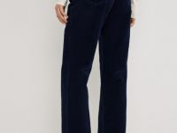 Джинсы с велюром, Синий