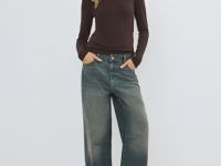 Лонгслив из вискозы, Коричневый