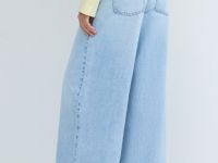 Широкие джинсы с высокой посадкой, Голубой