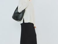 Вязаная юбка миди, Черный