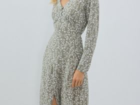 Платье макси с принтом, Зеленый