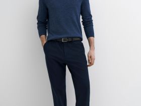 Брюки-чиносы с ремнём, Синий