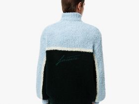 Мужской свитер Lacoste с высоким воротом на молнии свободного кроя