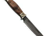 Финка НКВД, дамаск, стабилизированная коричневая карельская береза