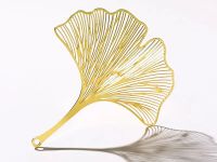 Закладка для книг с кисточкой "Лист Гинкго" (латунь, нейлон)