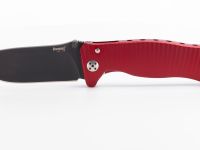 Нож складной LionSteel SR1A RB RED, сталь D2 Black Finish, рукоять алюминий (Solid®), красный