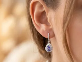 Серьги из белого золота с танзанитами э4760сг06210422