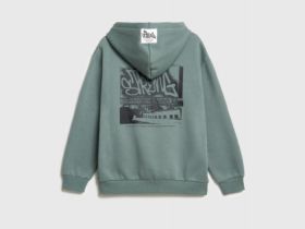 Худи с принтом для мальчиков, Голубой