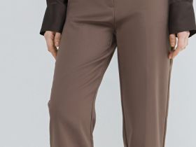 Зауженные прямые брюки, Коричневый