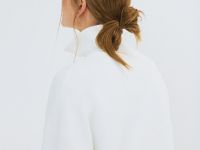 Джемпер с воротником-стойкой на молнии, Белый