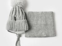 Комплект детский трикотажный для мальчиков: шапка, снуд