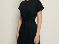 Платье из мерсеризованного хлопка с поясом