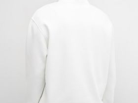 Толстовка с воротником-стойкой на молнии, Белый