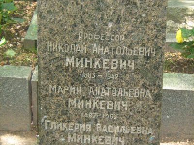 Могила Минкевича Николая Анатольевича (1883-1942)