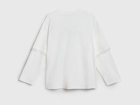 Лонгслив с принтом для девочек, Белый