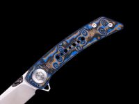 Складной нож Dr.Tech W3610MBL, сталь 14C28N, рукоять микарта, Pattern Blue