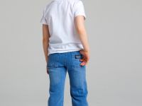 Брюки текстильные джинсовые для девочек