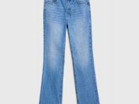 Прямые джинсы с высокой посадкой, Голубой