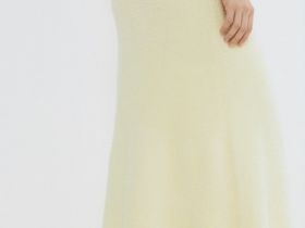 Трикотажная юбка из пушистой пряжи, Желтый