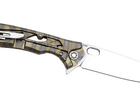 Складной нож НОКС Майор Elite, сталь М390, рукоять титан, Tiger Stripe Flamed