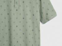 Поло из хлопка с принтом, Зеленый