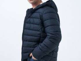 Базовая ультралёгкая куртка с капюшоном, Синий