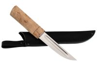 Кованый нож Северный малый, сталь 65Х13, карельская береза