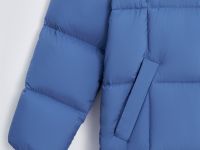 Пуховое пальто с капюшоном свободного силуэта