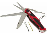 Многопредметный складной нож Victorinox RangerGrip 71 Gardener 0.9713.C, сталь X55CrMo14, рукоять нейлон, 130мм 7 функций красно-чёрный