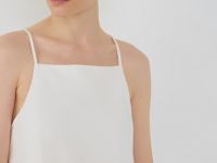 Льняной топ на бретелях, Белый
