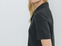 Джемпер поло из пряжи с шерстью, Серый