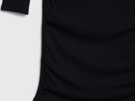 Платье в рубчик с завязками для девочек, Черный