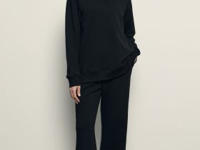 Толстовка из хлопка с отложным воротником