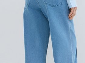 Широкие джинсы со стрелками, Голубой