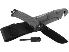 Нож Ganzo G8012V2-GY c паракордом, сталь 8CR13, рукоять пластик